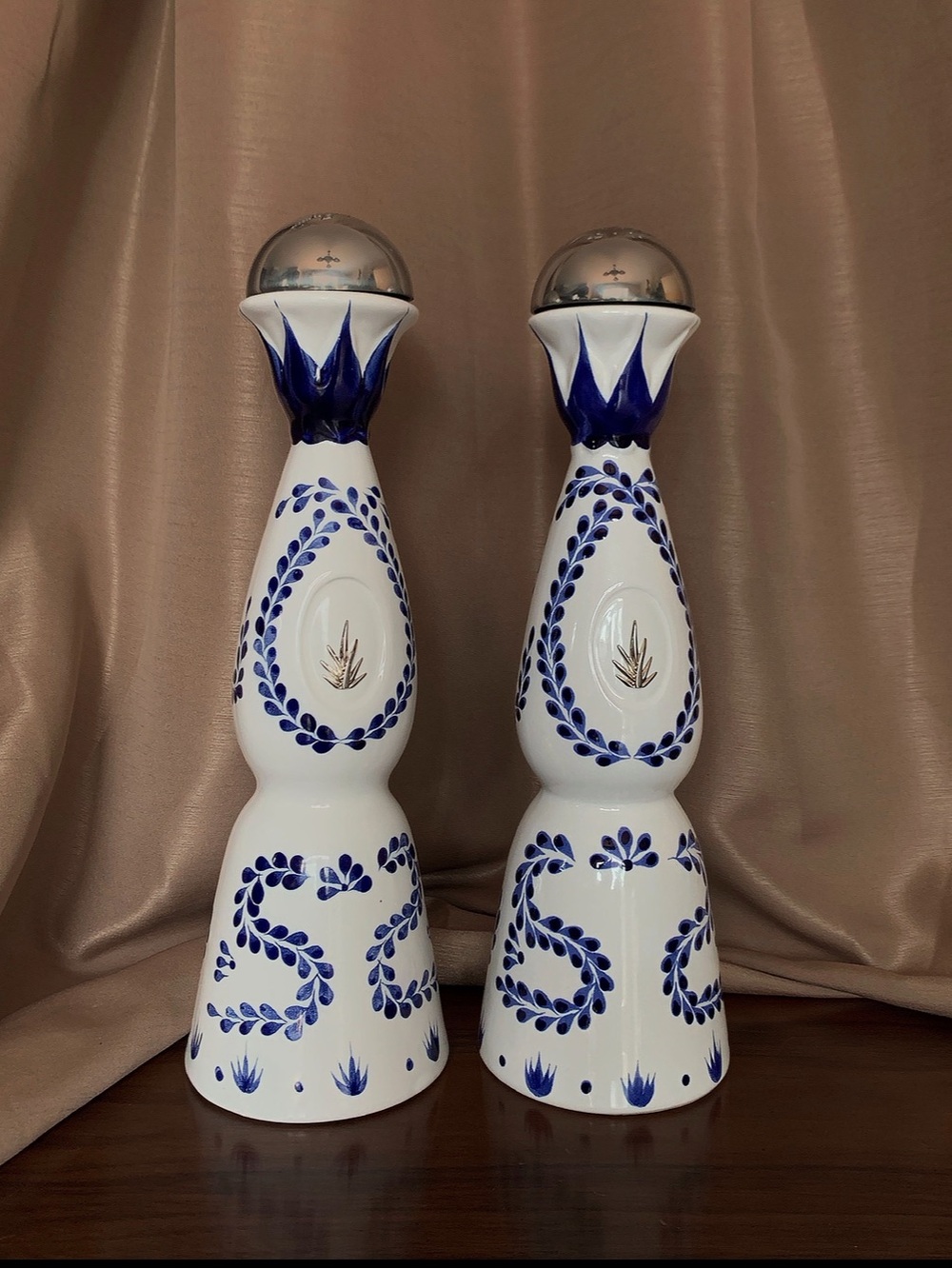 Clase Azul Tequila Hand-Painted Ceramic Bell Bottle (Empty) x2